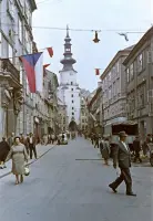 Michalská ulica s výhľadom na Michalskú bránu, Bratislava (1960)