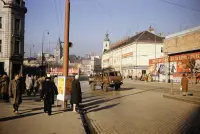 Námestie SNP, reformovaný kostol a veža milosrdných, Bratislava (1960)