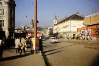 Námestie SNP, reformovaný kostol a veža milosrdných, Bratislava (1960)