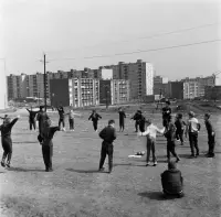 Katkin park a budovy na Čapajevovej ulici, Košice (1965)