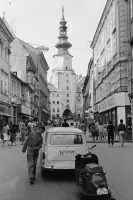 Michalská ulica s výhľadom na Michalskú bránu, Bratislava (1963)