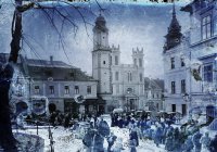 Námestie Štefana Moyzesa a Katedrála sv. Františka Xaverského, Banská Bystrica (1906)