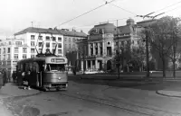 Hviezdoslavovo námestie, divadlo a Ganymedova fontána, Bratislava (1966)