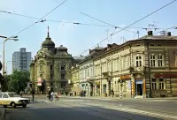 Hlavná ulica a budova bývalého zborového veliteľstva, Košice (1976)