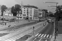 Rázusovo nábrežie, hotel Devín a Slovenská národná galéria, Bratislava (1973)
