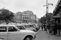 Hviezdoslavovo námestie, divadlo a Ganymedova fontána, Bratislava (1976)