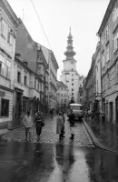 Michalská ulica s výhľadom na Michalskú bránu, Bratislava (1986)
