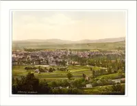 Mesto z výšky, v popredí polia a stromy, Košice (1890-1900)