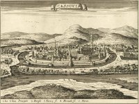 Košický hrad na rytine, Košice (1683)