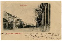 Masarykova ulica s vežou kostola v pozadí, Lučenec (1902)