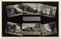 Šesť záberov: ulice, synagóga a námestie, Lučenec (1935)