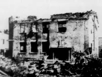 Synagóga po bombardovaní, Prešov (1944)