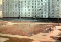 Sídlisko Sekčov, medzi panelovými domami, Prešov (1987)
