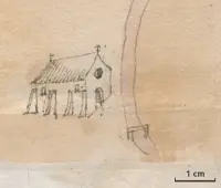 Špitálsky kostol sv. Alžbety na pláne mesta, Pukanec (1572)