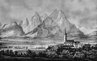 Vysoké Tatry od Popradu (1850)