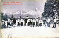 Lyžiari v Tatranskej Polianke, Vysoké Tatry (1910)