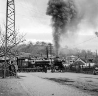 Továrenská ulica, priecestie pri železničnej stanici, Fiľakovo (1959)
