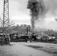 Továrenská ulica, priecestie pri železničnej stanici, Fiľakovo (1959)