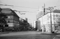 Hurbanovo námestie smerom k Obchodnej ulici, Bratislava (1959)