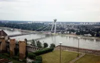 Pohľad z hradu na Most SNP, Bratislava (1980)
