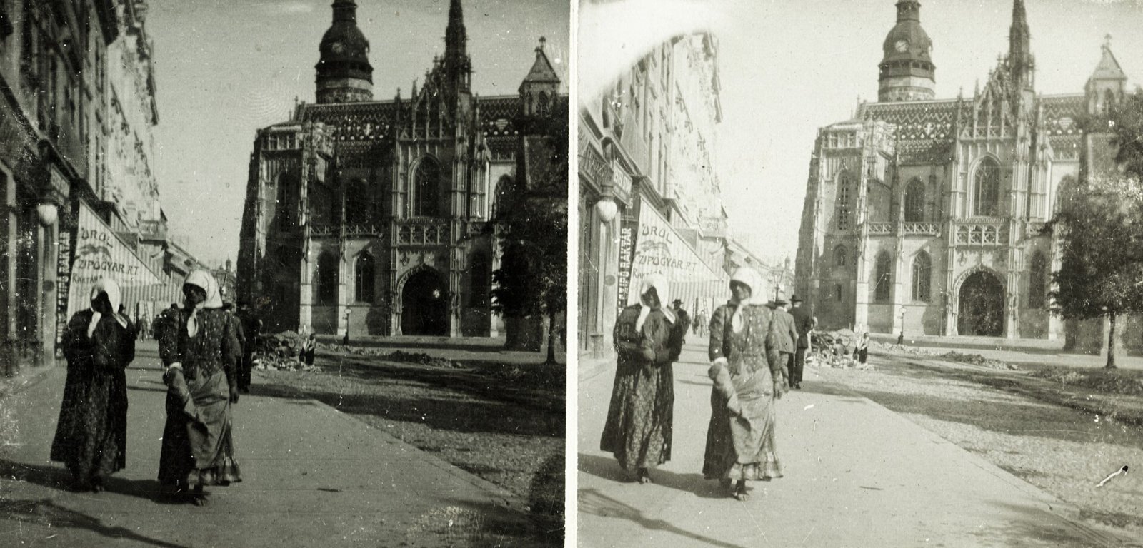 Hlavná ulica a Dóm sv. Alžbety, Košice (1900)