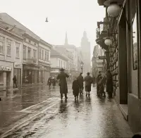 Mlynská ulica a veža Dómu sv. Alžbety, Košice (1939)