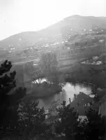 Pohľad z hradu na rieku Nitru a Zobor, Nitra (1929)