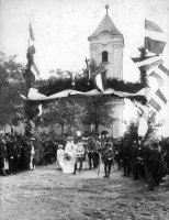 Kostol sv. Jána Krstiteľa, svadba župana Istvána Fáya, Marcelová (1904)