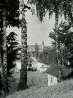 Pohľad na mesto, v strede kostol Nanebovzatia Panny Márie, Spišská Nová Ves (1929)