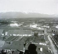 Vysoké Tatry z veže kostola sv. Egídia, Poprad (1906)