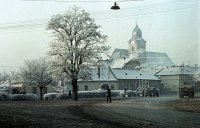 Ulica SNP a františkánsky kostol, Fiľakovo (1961)