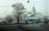 Ulica SNP a františkánsky kostol, Fiľakovo (1961)