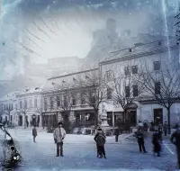 Hlavné námestie, hore hrad, Trenčín (1905)