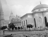 Pohľad na mesto s evanjelickým kostolom v popredí, Levoča (1956)